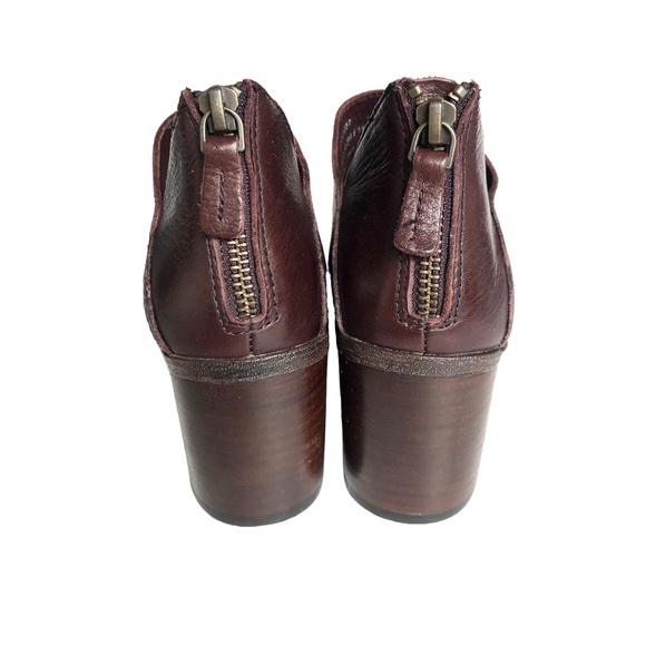 NEW Johnston & Murphy Burgundy Booties Leather Block Heel Ankle Boots Women’s - Picture 8 of 12